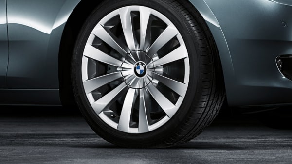 Диск колесный сдвоенные спицы 253, серебристый, 10,0J×20, ET41 для BMW 5-й серии F07 и 7-й серии F01/F04/F02, оригинал — фото 1