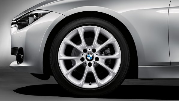 Диск колесный V-образные спицы 398, серебристый, 8,0J×18, ET34 для BMW 3-й серии F34/F30/F31 и 4-й серии F33/F32/F36, оригинал — фото 1