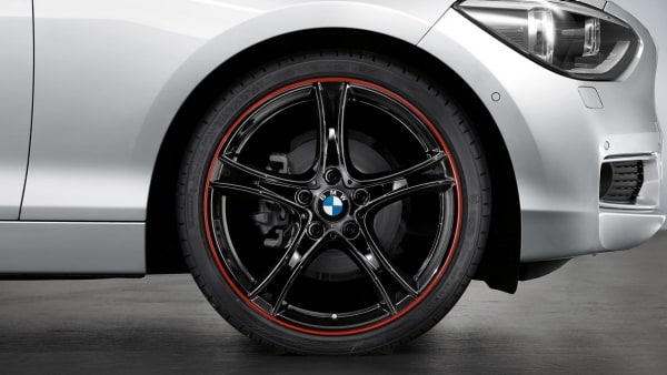 Диск колесный сдвоенные спицы 361, черный mit rotem Felgenring, 8,0J×19, ET52 для BMW 1-й серии F21/F20 и 2-й серии F23/F22, оригинал — фото 1