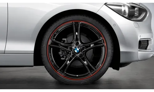 Диск колесный сдвоенные спицы 361, черный mit rotem Felgenring, 8,0J×19, ET52 для BMW 1-й серии F21/F20 и 2-й серии F23/F22, оригинал — фото 1