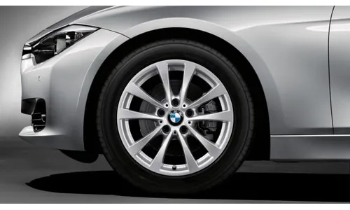 Диск колесный V-образные спицы 395, серебристый, 8,0J×17, ET34 для BMW 3-й серии F34, оригинал — фото 1
