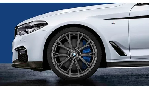 Диск колесный M Performance сдвоенные спицы 669, orbitgrau, 8,0J×20, ET30 для передней оси BMW 5-й серии G30/G31, оригинал — фото 1