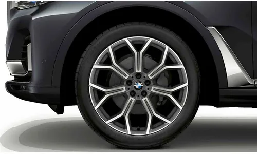 Диск колесный Y-образные спицы 753, Ferric Grey, с полированной лицевой поверхностью, 9,5J×21, ET36 для BMW X7 G07, оригинал — фото 1