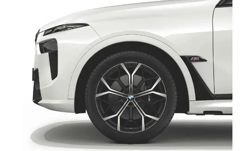 Диск колесный M Performance Y-образные спицы 785M, двухцветный (Jet Black, матовый черный, с глянцево-полированной лицевой поверхностью), 10,5J×22, ET43 для задней оси BMW X7 G07, оригинал — фото 1