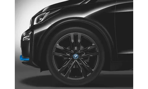 Диск колесный сдвоенные спицы 431, Jet Black, однотонный черный, 5,5J×20, ET33 для BMW i3 i01, оригинал — фото 1