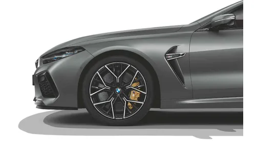Диск колесный звездообразные спицы 811M, Jet Black, однотонный черный, с полированной лицевой поверхностью, 10,5J×20, ET28 для BMW M8 F91/F92/F93, оригинал — фото 1