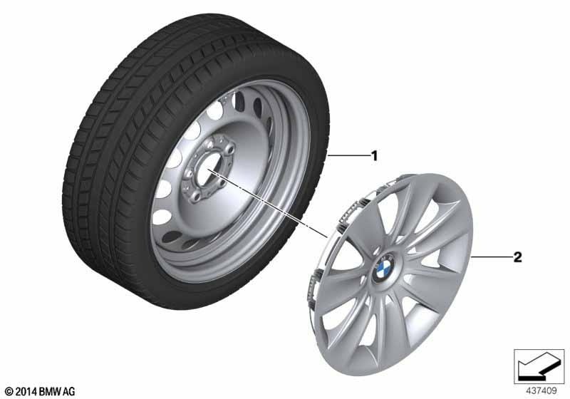Колёсный колпак 16 дюймов для BMW 3-серии E90/E91/E92/E93, оригинал — фото 2