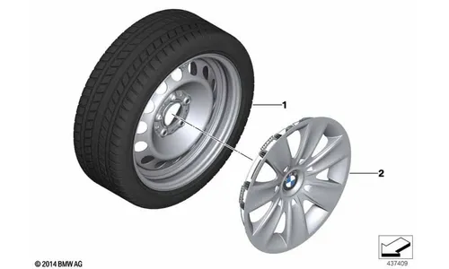 Колёсный колпак 16 дюймов для BMW 3-серии E90/E91/E92/E93, оригинал — фото 2