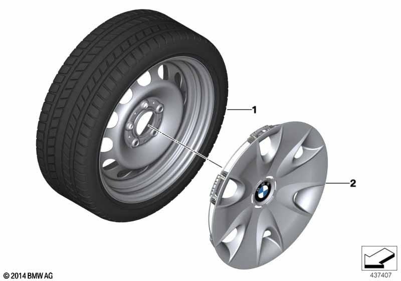 Колёсный колпак 16 дюймов для BMW 1-серии E81/E82/E87/E88, оригинал — фото 1