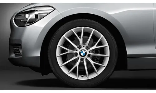 Диск колесный Y-образные спицы 380, серебристый, 7,0J×17, ET40 для BMW 1-й серии F21/F20 и 2-й серии F23/F22, оригинал — фото 1