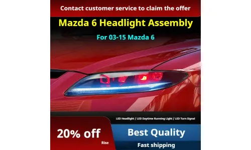 Фары передние LED с ходовыми огнями для Mazda 6 (2003-2015), комплект, FT Carlight — фото 2