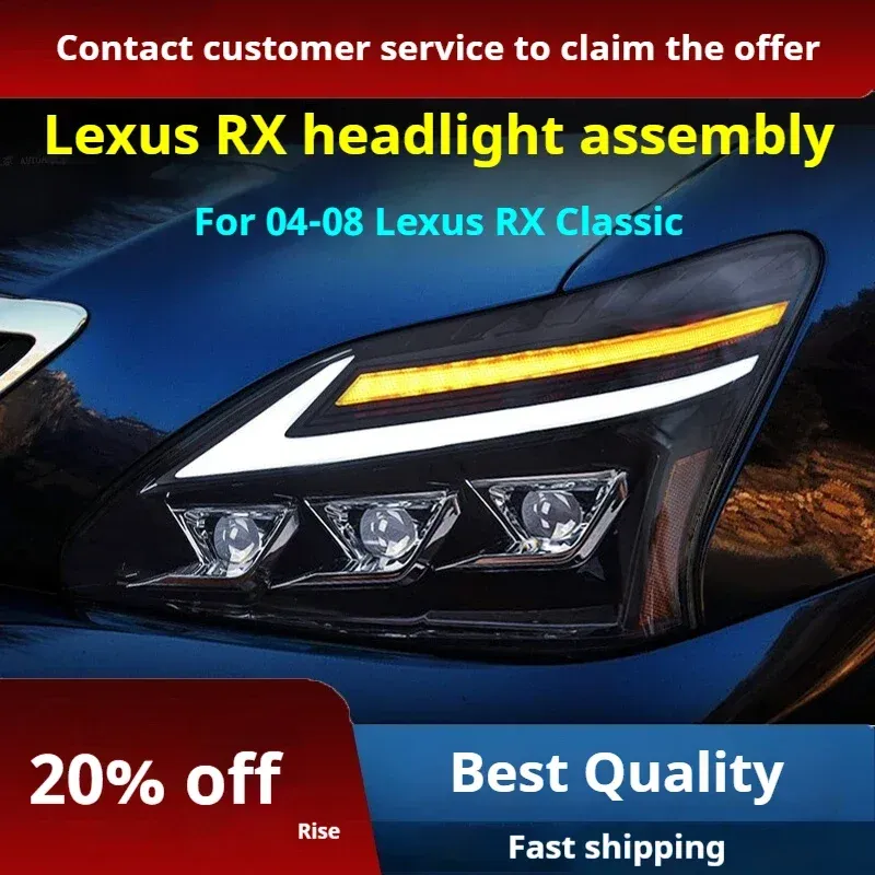 Фары передние LED с ходовыми огнями для Lexus RX300/RX350 (2003-2008), комплект, комплект, FT Carlight Carlight — фото 2