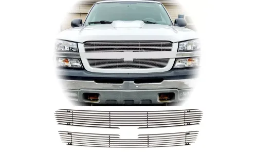 Grill 2003-2005 Chevy Silverado 1500/2003-2004 2500 решетка с ламелями верхняя — фото 1