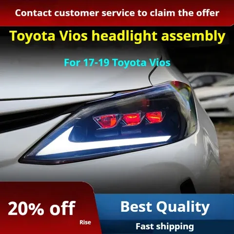 Фары передние LED с ходовыми огнями для Toyota Vios (2017-2019), комплект, FT Carlight — фото 2
