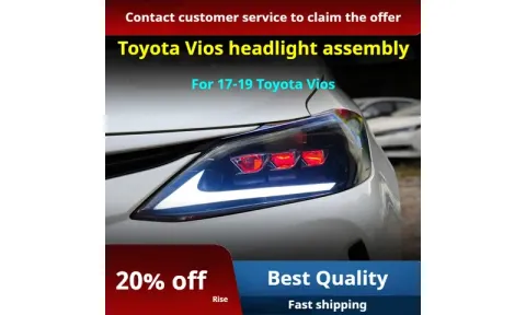 Фары передние LED с ходовыми огнями для Toyota Vios (2017-2019), комплект, FT Carlight — фото 2