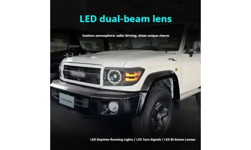 Фары передние LED с ходовыми огнями для Toyota Land Cruiser 70 (2007-2023), комплект, комплект, FT Carlight Carlight — фото 4