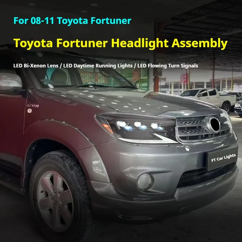 Фары передние LED с ходовыми огнями для Toyota Fortuner (2008-2011), комплект, комплект, FT Carlight Carlight — фото 5
