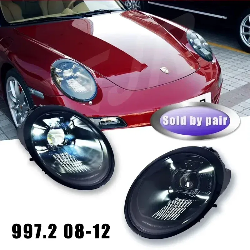 Фары передние LED с ходовыми огнями для Porsche 911 997 (2005-2012), комплект, комплект, FT Carlight Carlight — фото 1