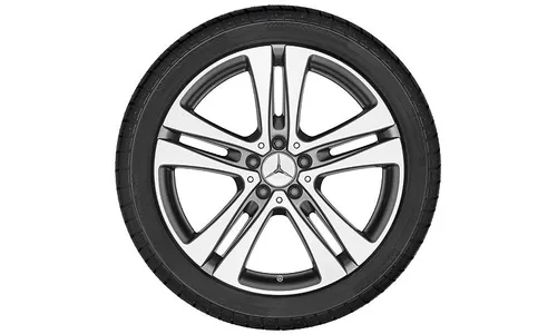 Диск колесный R19 Mercedes C-class W205, S205, C205, A205 , Серый «Гималаи», 5 сдвоенных спиц, передний мост, оригинал — фото 1