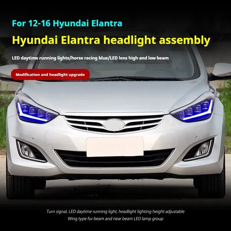 Фары передние LED с ходовыми огнями для Hyundai Elantra (2012-2016), комплект, комплект, FT Carlight Carlight — фото 5