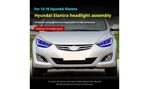 Фары передние LED с ходовыми огнями для Hyundai Elantra (2012-2016), комплект, комплект, FT Carlight Carlight — фото 5