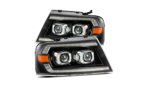Фары Black Pro Series для Ford F-150 / Lincoln Mark LT 2004–2008, AlphaRex — фото 2