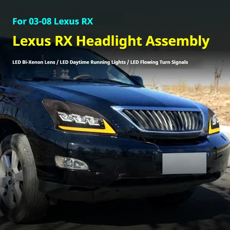 Фары передние LED с ходовыми огнями для Lexus RX300/RX350 (2003-2008), комплект, комплект, FT Carlight Carlight — фото 5