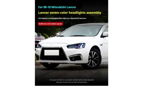 Фары передние LED с ходовыми огнями RGB для Mitsubishi Lancer (2008-2018), комплект, FT Carlight — фото 4