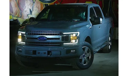 Фары проекторные галогеновые PRO для Ford F-150 XL/XLT 2018–2020, AlphaRex — фото 5