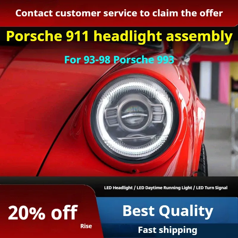 Фары передние LED с ходовыми огнями для Porsche 993 (1993-1998), комплект, комплект, FT Carlight Carlight — фото 2