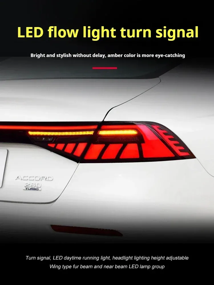 Задние LED-фонари динамический поворотник сквозные для Honda Accord 11 (2023-2024), комплект, комплект, FT Carlight Carlight — фото 4