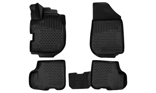 Коврики 3D в салон подходит для RENAULT Sandero Stepway (II) 2013-2018 (с ручкой для дистанционного открытия лючка бензобака), хэтчбек, 4 шт. (Повышенная устойчивость, повышен — фото 1