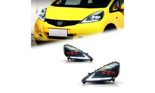 Фары передние LED с ходовыми огнями для Honda Fit Jazz GK5 (2008-2013), комплект, комплект, FT Carlight Carlight — фото 1