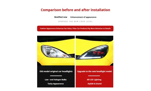 Фары передние LED с ходовыми огнями для Honda Fit Jazz GK5 (2008-2013), комплект, комплект, FT Carlight Carlight — фото 7