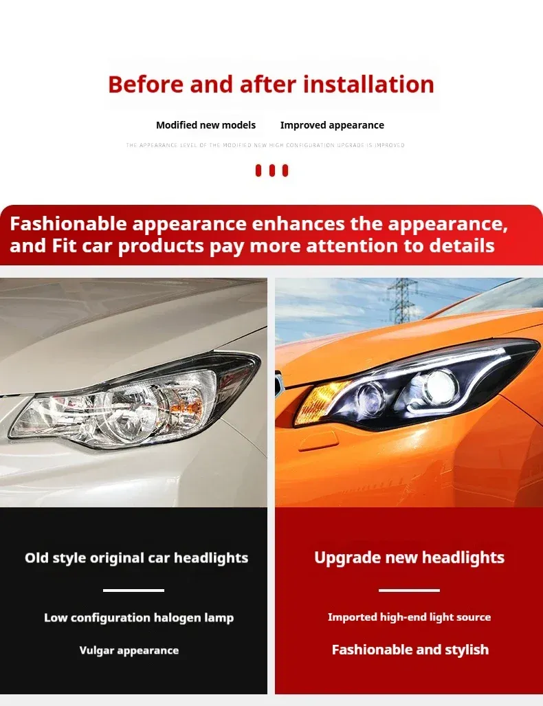 Фары передние LED с ходовыми огнями для Subaru XV (2012-2017), комплект, FT Carlight — фото 6