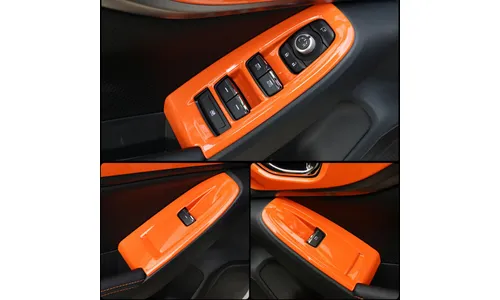 Накладки кнопок стеклоподьемников Subaru XV 2017-, рыжий — фото 2