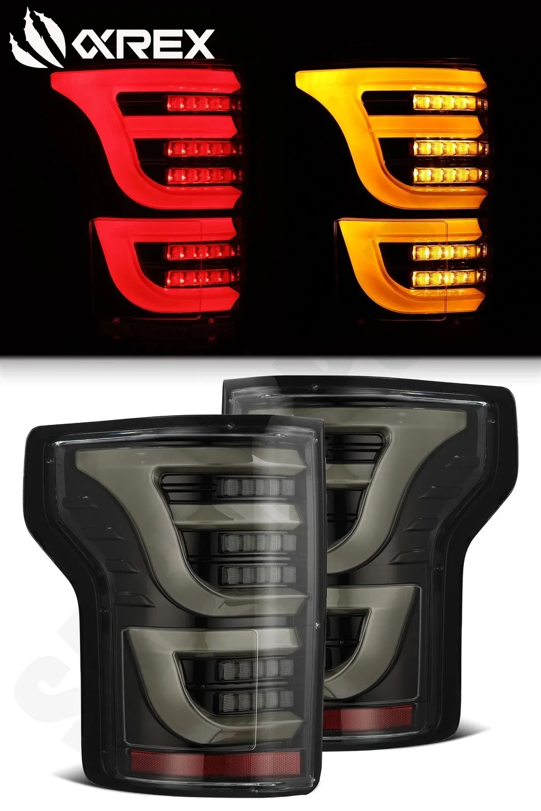 Фонари задние светодиодные Luxx Alpha-Black для Ford F-150 XL/XLT 2015–2017, AlphaRex — фото 1