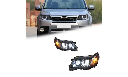 Фары передние LED с ходовыми огнями для Subaru Forester (2008-2012), комплект, FT Carlight — фото 1