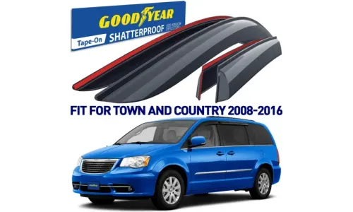 Дефлекторы боковых окон 2008-2016 Chrysler Town and Country, накладные, GoodYear — фото 1