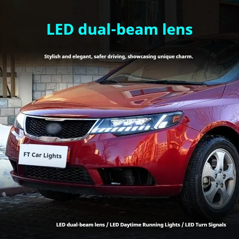 Фары передние LED с ходовыми огнями для Kia Forte (2009-2013), комплект, комплект, FT Carlight Carlight — фото 3
