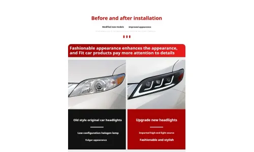 Фары передние LED с ходовыми огнями для Toyota Sienna (2011-2020), комплект, комплект, FT Carlight Carlight — фото 7