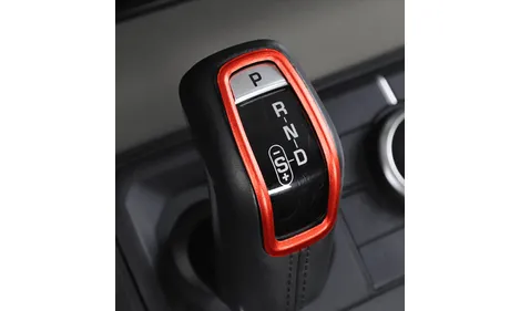 Накладка на ручку КПП Land Rover Defender, обрамление, красный — фото 1