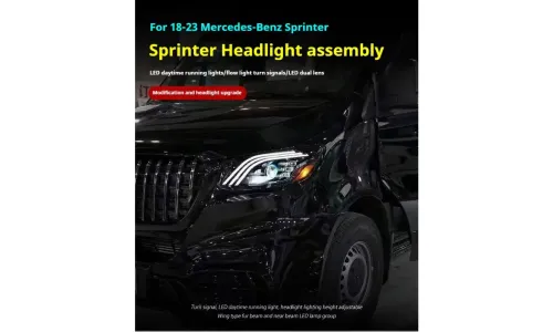 Фары передние LED с ходовыми огнями для Mercedes Sprinter (2018-2023), комплект, комплект, FT Carlight Carlight — фото 5