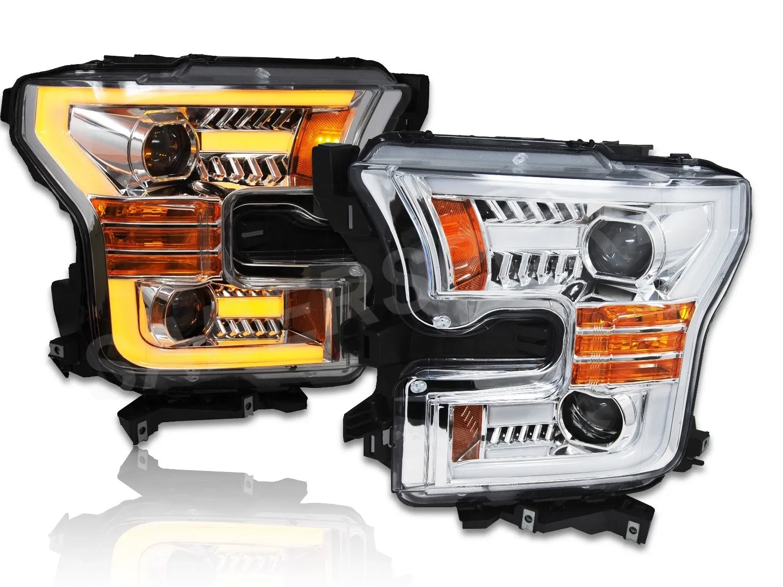 Фары проекторные Pro Series Chrome для Ford F-150 XL/XLT 2015–2017, AlphaRex — фото 1
