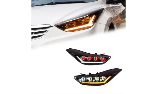 Фары передние LED с ходовыми огнями для Hyundai Elantra (2012-2016), комплект, комплект, FT Carlight Carlight — фото 1