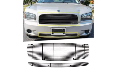 черная Grille 2005-2010 Dodge Charger передняя верхняя нижняярешетка Combo — фото 1