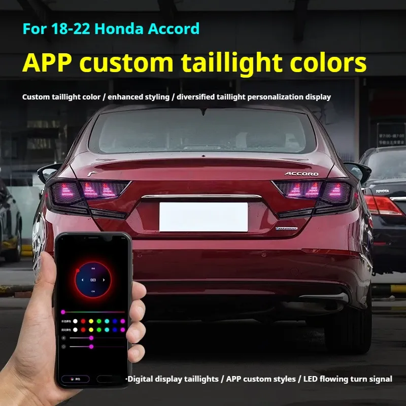 Задние LED-фонари RGB динамический поворотник для Honda Accord 10 (2018-2022), комплект, комплект, FT Carlight Carlight — фото 5