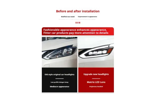 Фары передние LED с ходовыми огнями для Nissan Sylphy (2016-2022), комплект, FT Carlight — фото 7