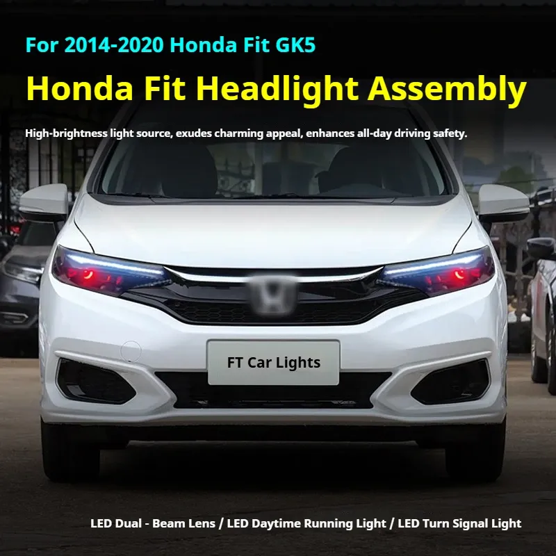 Фары передние LED с ходовыми огнями для Honda Fit GK5 (2014-2020), комплект, комплект, FT Carlight Carlight — фото 5