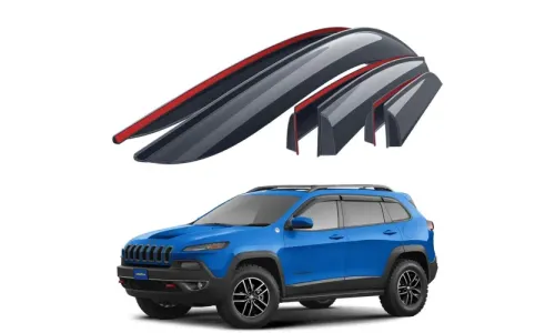 Дефлекторы боковых окон 2014-2024 Jeep Cherokee, накладные, GoodYear — фото 1